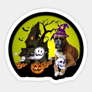 Happy Halloween Boxer Dogs Halloween Gift Sticker